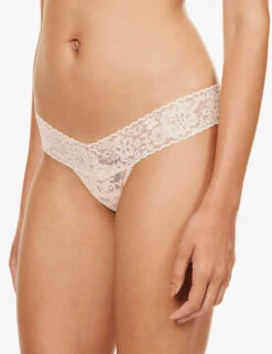 HANKY PANKY Daily Lace Mid-rise Stretch-lace Thong -Reisi Clothing Shop R03964784 VANILLA ALT02