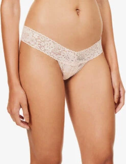 HANKY PANKY Daily Lace Mid-rise Stretch-lace Thong -Reisi Clothing Shop R03964784 VANILLA ALT04