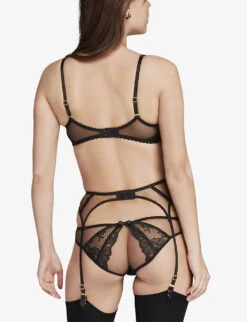 AGENT PROVOCATEUR Rozlyn High-rise Lace Suspenders 9 AGENT PROVOCATEUR Rozlyn High-rise Lace Suspenders -Reisi Clothing Shop R03968221 BLACK ALT03