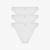 Pack Of Three Pointelle High-rise Organic-cotton Briefs -Reisi Clothing Shop R03973092 WHITE M
