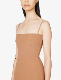 Jaida Square-neck Corseted Woven Maxi Dress -Reisi Clothing Shop R03980357 TOAST ALT04