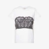 Alexander McQueen Corset-print Cotton-jersey T-shirt -Reisi Clothing Shop R03980605 WHITEBLACK M