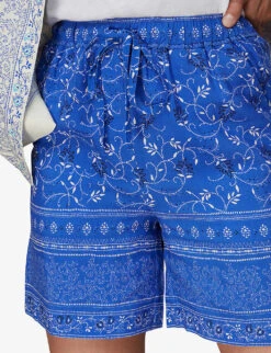 Whistles Bandana Floral-print High-rise Organic Cotton Shorts -Reisi Clothing Shop R03981354 MULTICOLOURED ALT04