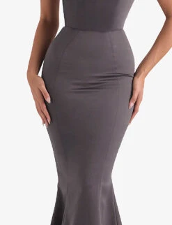 Violette Fishtail-hem Woven Maxi Dress -Reisi Clothing Shop R03982037 SHADOW ALT04