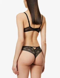 Passionata Ondine Sheer Stretch-lace Plunge Bra -Reisi Clothing Shop R03983034 011BLACK ALT03