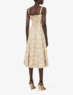 Carmen Sleeveless Cotton-blend Midi Dress -Reisi Clothing Shop R03983265 PEONYPRINT ALT03