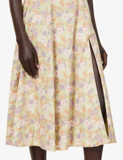 Carmen Sleeveless Cotton-blend Midi Dress -Reisi Clothing Shop R03983265 PEONYPRINT ALT04