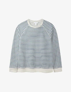 Striped Round-neck Organic Cotton-blend Sweatshirt