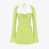 Baby Cut-out Woven Mini Dress -Reisi Clothing Shop R03992327 LIME M