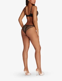 AGENT PROVOCATEUR Rozey Bow-detail Mesh Briefs -Reisi Clothing Shop R03992426 BLACKPINK ALT03