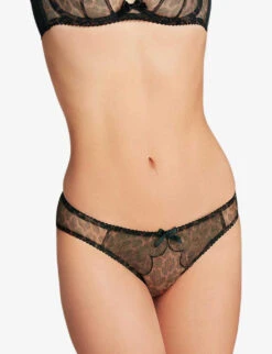 AGENT PROVOCATEUR Lorna Leopard-print Low-rise Mesh Briefs -Reisi Clothing Shop R03992465 LEOPARDPRINT ALT04