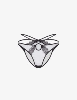 AGENT PROVOCATEUR Nyxie Ouvert Mid-rise Mesh Briefs