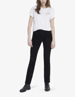 THE KOOPLES Graphic Logo-print Cotton-jersey T-shirt -Reisi Clothing Shop R03993479 WHI01 ALT01