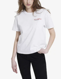 THE KOOPLES Graphic Logo-print Cotton-jersey T-shirt -Reisi Clothing Shop R03993479 WHI01 ALT02