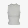 Cotton Jersey Mock-neck Stretch-cotton Top