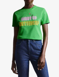 Ted Baker Gidden Graphic-print Cotton T-shirt -Reisi Clothing Shop R03995502 GREEN ALT02