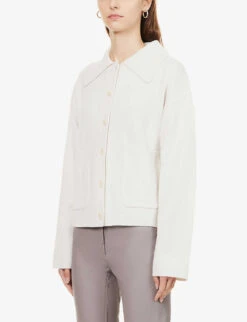 Joseph Collar Wool Cardigan -Reisi Clothing Shop R03996020 IVORY ALT02