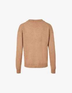 Contrast-collar Relaxed-fit Cotton And Cashmere-blend Jumper -Reisi Clothing Shop R03997716 CAMEL ALT01