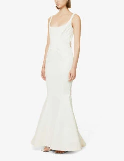 Estelle Corseted Satin Wedding Dress -Reisi Clothing Shop R03998255 IVORY ALT02