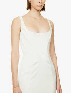 Estelle Corseted Satin Wedding Dress -Reisi Clothing Shop R03998255 IVORY ALT04