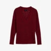 Ted Baker Jackeiy V-neckline Stretch-knit Jumper 2 Ted Baker Jackeiy V-neckline Stretch-knit Jumper -Reisi Clothing Shop R03999036 RED M