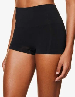 Spanx EcoCare High-rise Stretch-woven Boxer Briefs -Reisi Clothing Shop R04004273 VERYBLACK ALT04