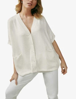 V-neck Oversized Recycled Cotton-blend Cardigan -Reisi Clothing Shop R04006456 CLOUDMARL ALT02