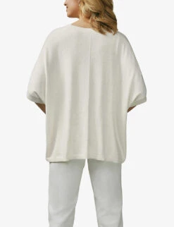 V-neck Oversized Recycled Cotton-blend Cardigan -Reisi Clothing Shop R04006456 CLOUDMARL ALT03