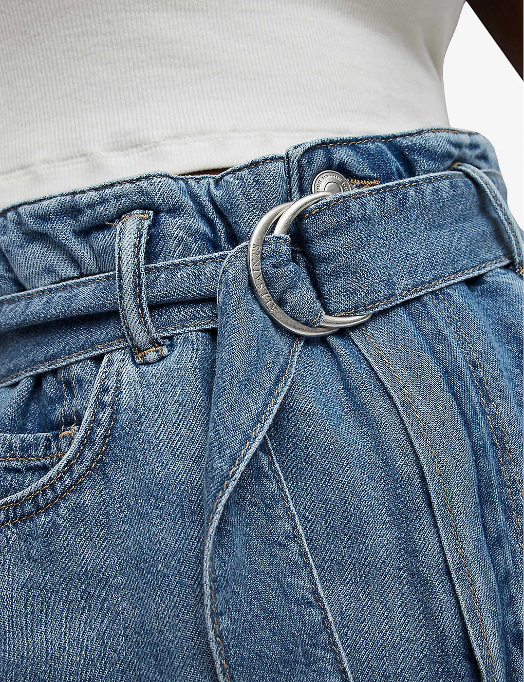 AllSaints Palmer High-rise Paper-bag Waist Denim Shorts 7 AllSaints Palmer High-rise Paper-bag Waist Denim Shorts - Image 5