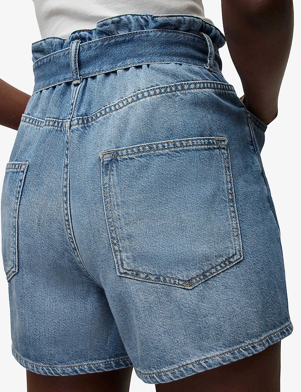 AllSaints Palmer High-rise Paper-bag Waist Denim Shorts 8 AllSaints Palmer High-rise Paper-bag Waist Denim Shorts - Image 6