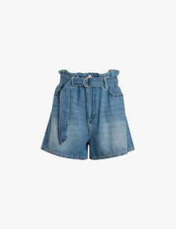 AllSaints Palmer High-rise Paper-bag Waist Denim Shorts
