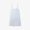 Lace-embroidered Strap Stretch-jersey Nightdress -Reisi Clothing Shop R04012244 PALEBLUE M