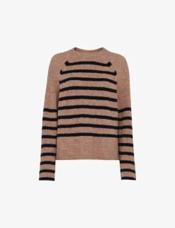 Whistles Eden Stripe-print Stretch-knit Jumper
