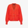 Griffin V-neck Recycled Polyester-blend Knitted Cardigan -Reisi Clothing Shop R04061052 TOMATO M