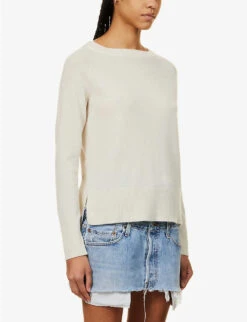 Ikks Boat-neck Cashmere Jumper -Reisi Clothing Shop R04063183 IVORY ALT02