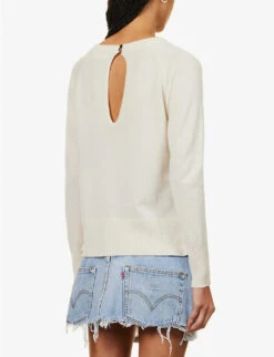 Ikks Boat-neck Cashmere Jumper -Reisi Clothing Shop R04063183 IVORY ALT03