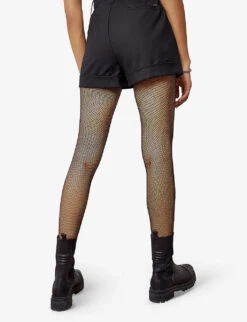 Ikks Belted High-waisted Stretch-woven Shorts -Reisi Clothing Shop R04063189 BLACK ALT03