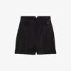 Ikks Belted High-waisted Stretch-woven Shorts -Reisi Clothing Shop R04063189 BLACK M