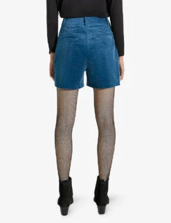 Ikks High-rise Stretch-corduroy Shorts -Reisi Clothing Shop R04063192 ROYALBLUE ALT03