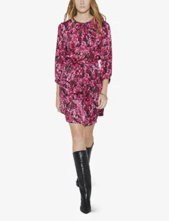 Ikks Floral-print Woven Mini Dress -Reisi Clothing Shop R04063233 SALMONPINK ALT01