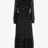 Whistles Dobby Polka-dot Chiffon Midi Dress -Reisi Clothing Shop R04063904 BLACK M