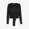 Whistles Sparkle Wool-blend Tie Cardigan -Reisi Clothing Shop R04067955 BLACK M