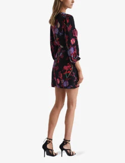Reiss Paulina Floral-print Woven Mini Dress -Reisi Clothing Shop R04068087 BLACKPINK ALT03