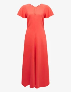 Reiss Eleni Cap-sleeve Woven Midi Dress