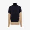 Reiss Nova Panelled Block Wool And Cashmere-blend Roll-neck Jumper
