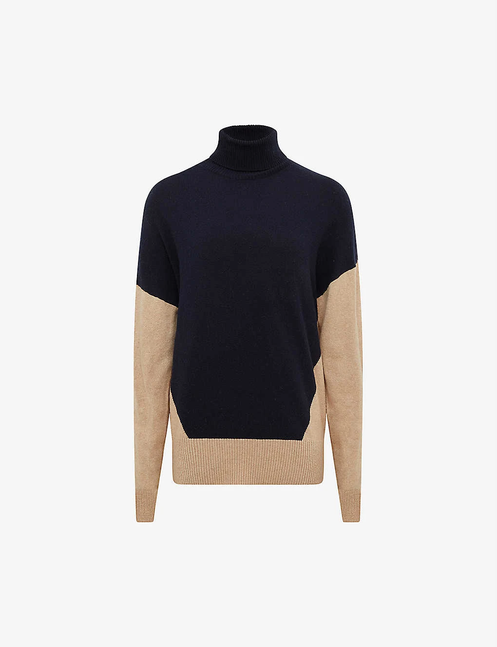 Reiss Nova Panelled Block Wool And Cashmere-blend Roll-neck Jumper 3 Reiss Nova Panelled Block Wool And Cashmere-blend Roll-neck Jumper