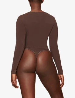 Vintage Scoop-neck Stretch-cotton Top -Reisi Clothing Shop R04068465 COCOA ALT03