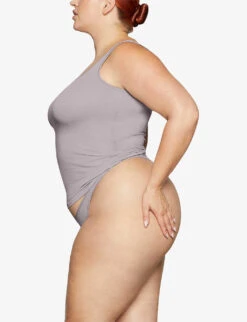 Vintage Scoop-neck Stretch-cotton Tank Top -Reisi Clothing Shop R04068466 HEATHERGREY ALT02