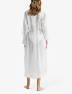 Reiss Keava Relaxed-fit Linen Midi Dress -Reisi Clothing Shop R04070753 WHITE ALT03