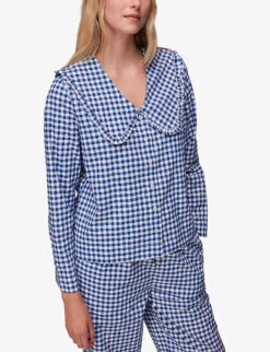 Whistles Gingham Cotton Collar Pyjamas -Reisi Clothing Shop R04071982 MULTICOLOURED ALT02